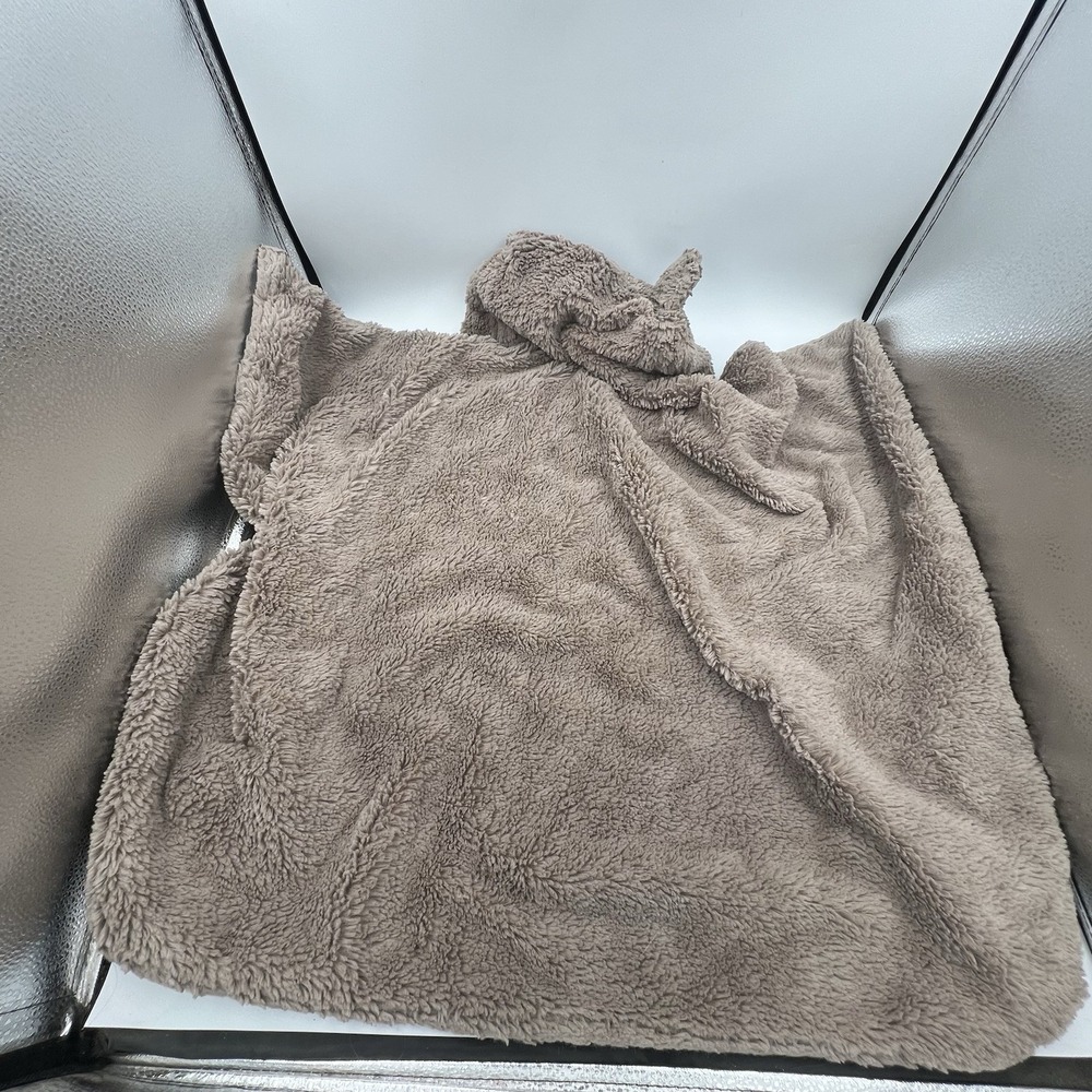 Pottery Barn Kids Infant Teddy Bear Hooded Bath Towel Photo Shoot Fuzzy Brown - Picture 8 of 9